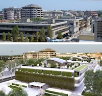 Fig. 8. Public Heritage valorisation. Project for renewal and energetic efficiency of University Building in Pescara (Pindaro Campus). Actual situation and hypothesis for the requalification of building envelopes.